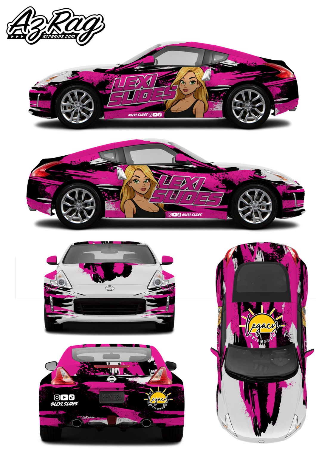 Lexi Slides 370z - Drift Livery Install | AZ Rag Installations & Print ...