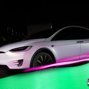 Model X Vinyl Wrap - Tesla KPMF Starlight Pink