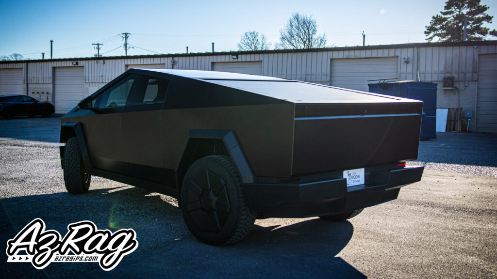 Satin Black Cyber Truck Wrap Knoxville TN – AZ Rag