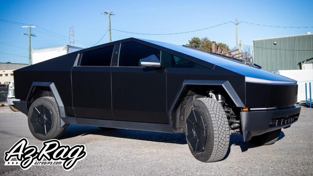 Satin Black Cyber Truck Wrap Knoxville TN – AZ Rag