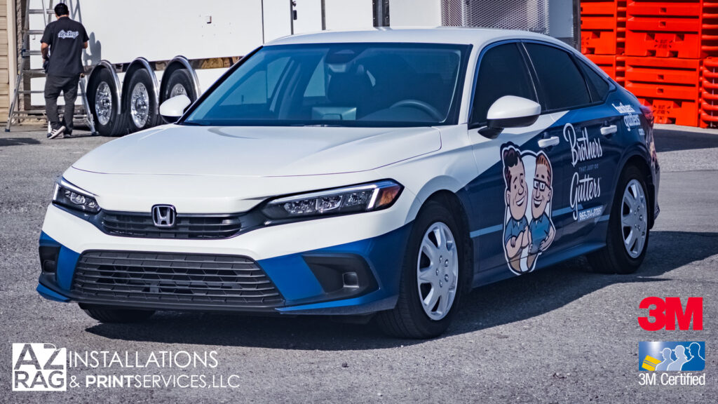 Commercial Vehicle Wrap in Knoxville: Brothers Gutters 2022 Honda Civic