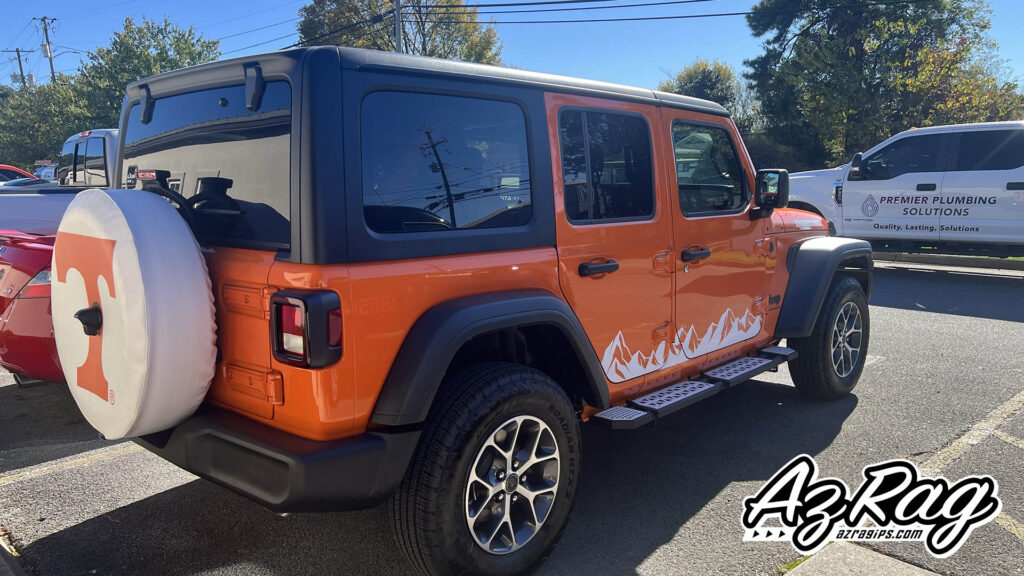 Jeep Wrangler Spot Graphics in Knoxville: Mountain Rocker Panels, Tennessee Decals, and a Name That Fits