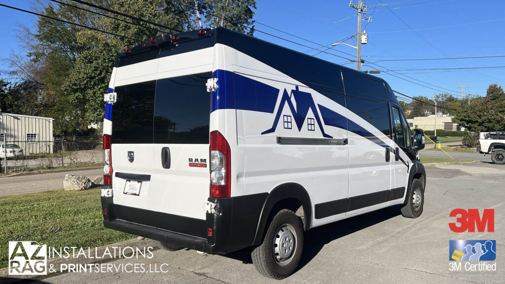 Partial Wrap on a 2025 RAM ProMaster in Knoxville: Ford Construction Fleet Branding with 3M 2080