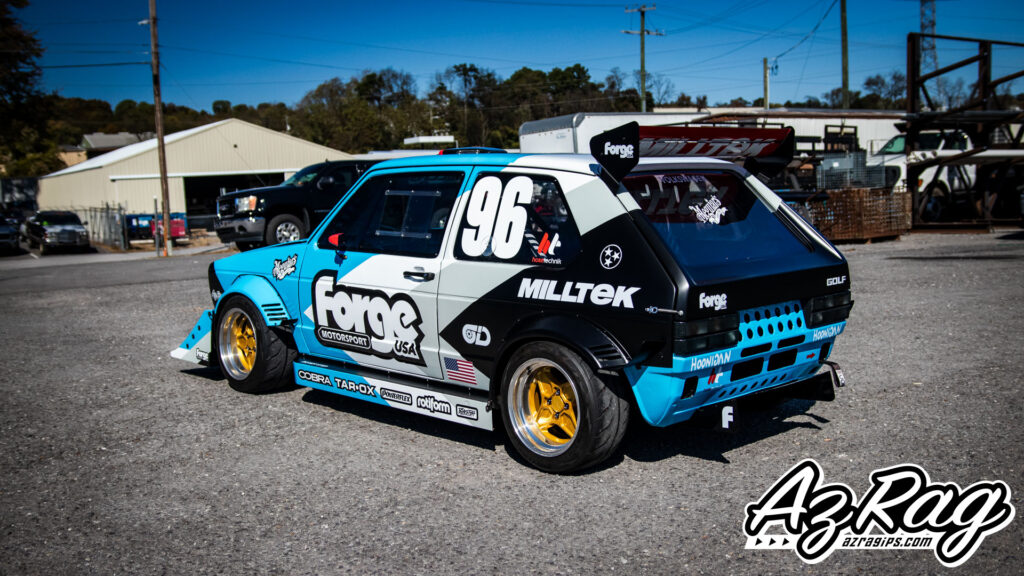 VW Golf Mk1 Race Livery in Knoxville: Full Sponsor Wrap on a Purpose-Built Race Car