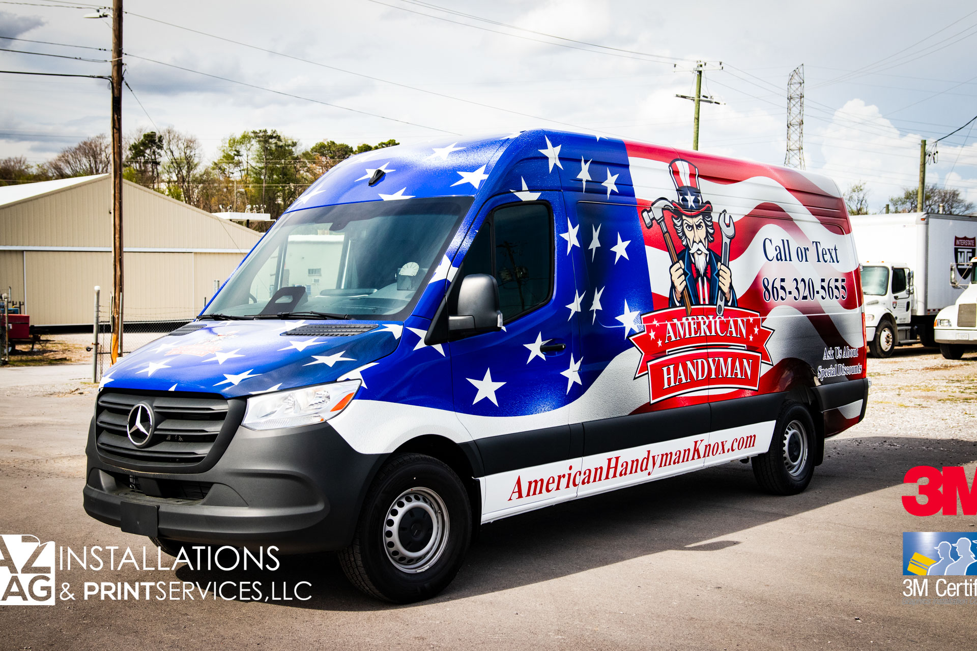 Sprinter van wrap Alcoa Tennessee commercial contractor vehicle branding