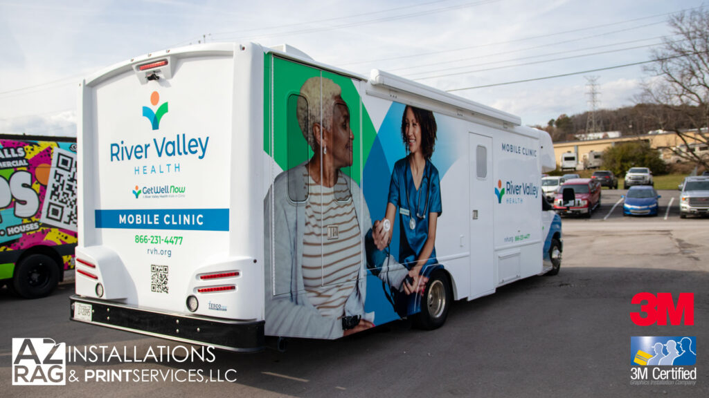 Mobile Clinic Wrap for River Valley Health in Knoxville: Large-Format Commercial Graphics on a Specialty Vehicle