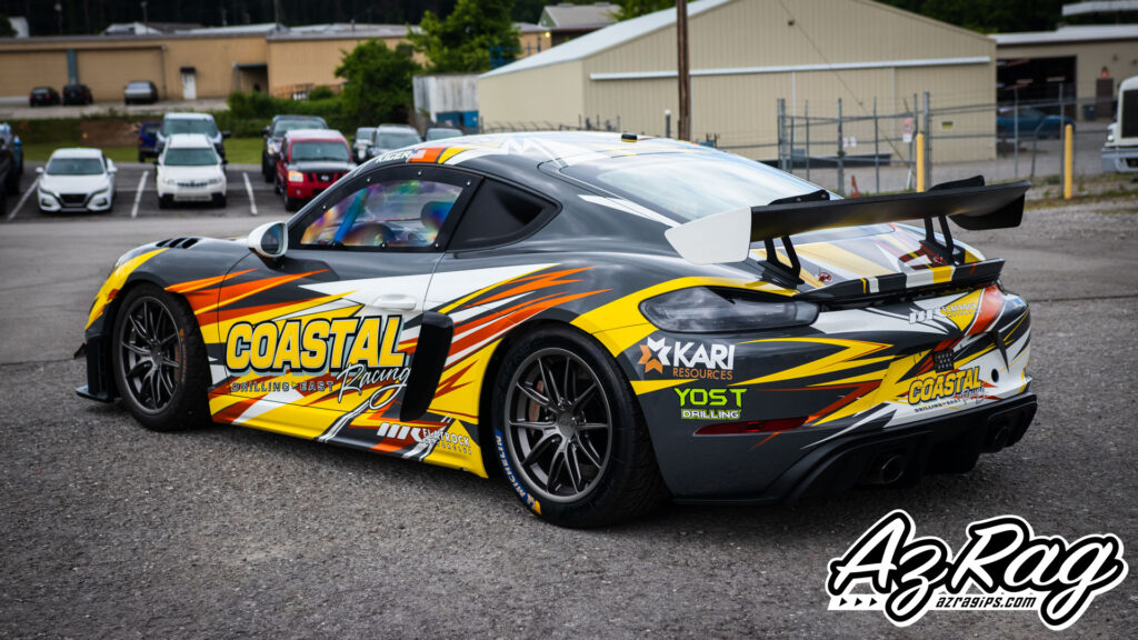 Porsche GT4 RS Clubsport Race Livery for Coastal Racing: Oracal 970RA Metallics in Knoxville, TN