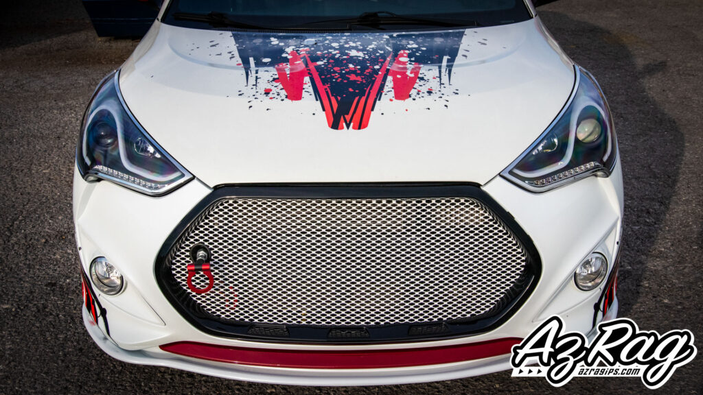 Custom Livery Wrap on a Hyundai Veloster Turbo: In-House Design, Printed Clear Film, and 3M PPF in Knoxville, TN