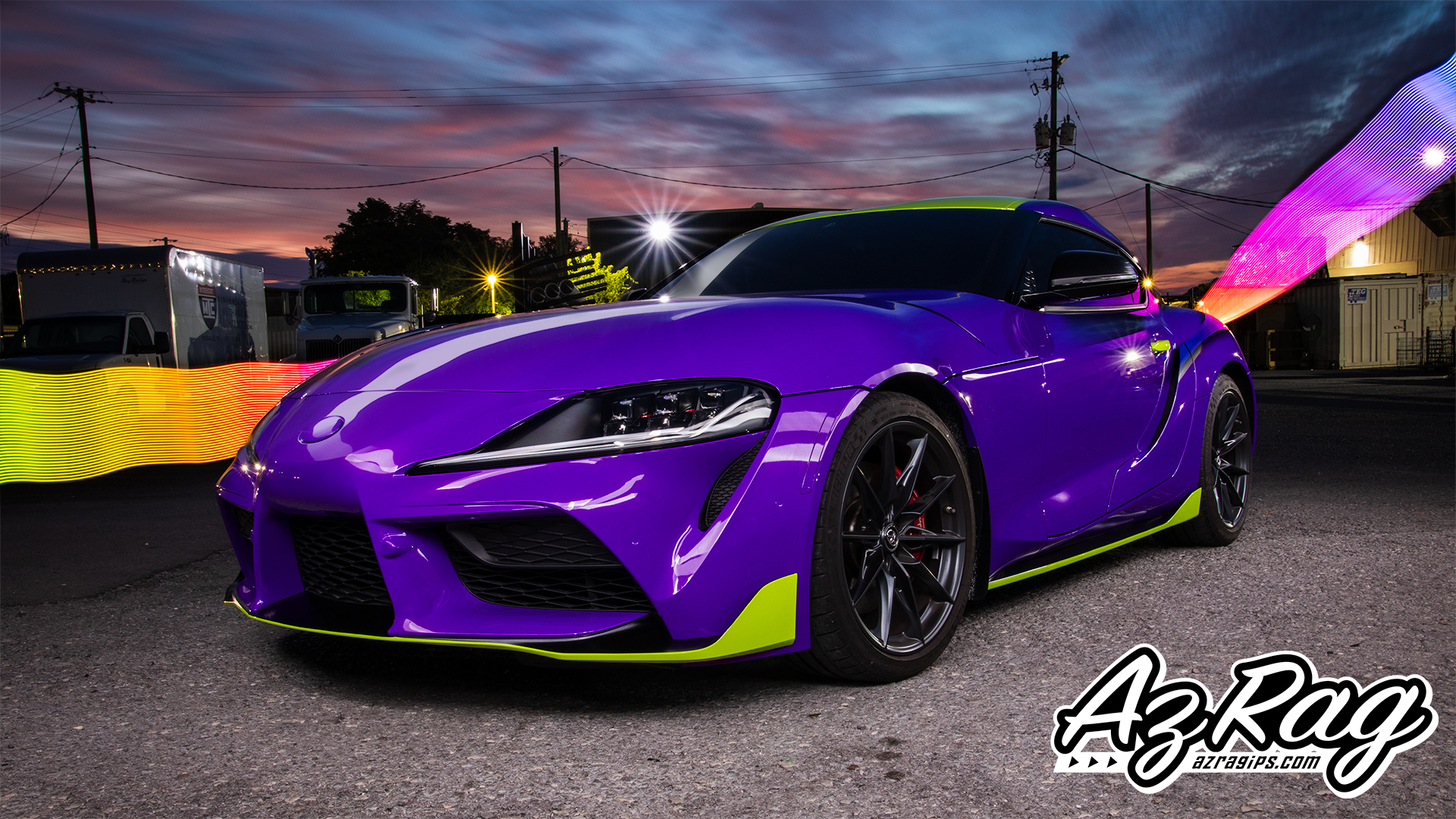 Gloss Plum Explosion Color Change Wrap on a Manual Mk5 Toyota