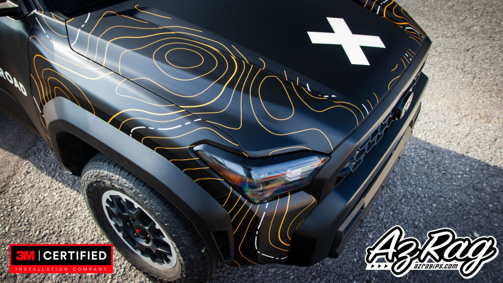 Toyota 4Runner TRD ON X Offroad full wrap hood close-up topo map graphics Knoxville TN