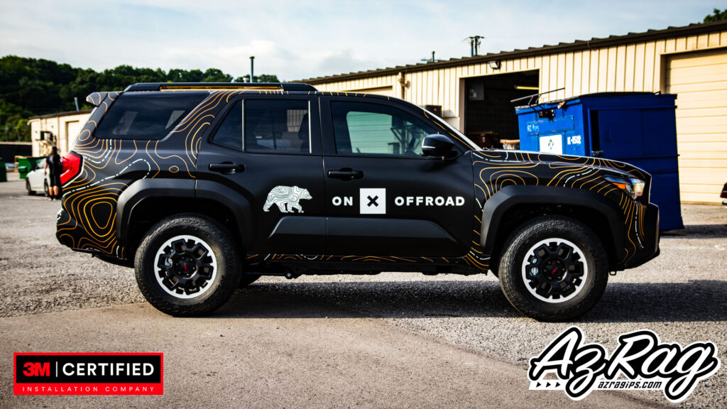 Toyota 4Runner TRD ON X Offroad full wrap side profile black topo map design Knoxville