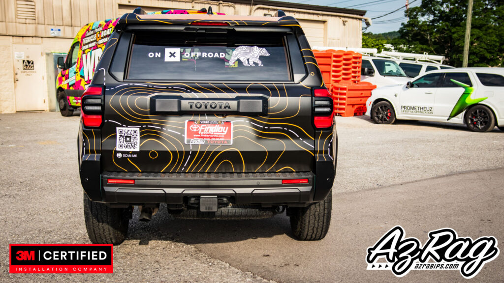 Toyota 4Runner TRD ON X Offroad full wrap rear view black topo graphics AZ Rag Knoxville