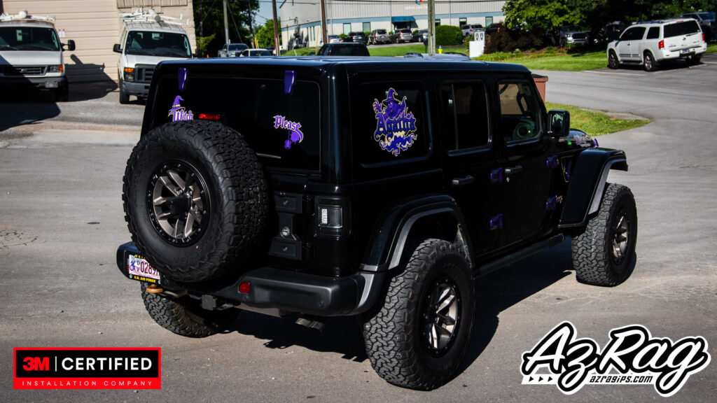 Agatha custom witch graphics Jeep Wrangler Rubicon 392 rear three-quarter Knoxville