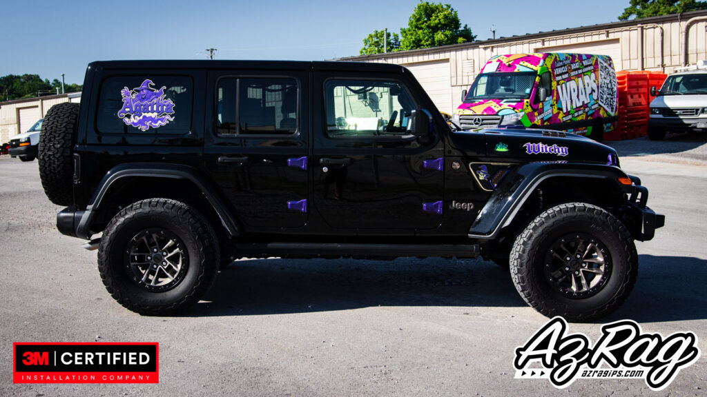 Agatha witch themed custom graphics Jeep Wrangler Rubicon 392 detail Knoxville TN