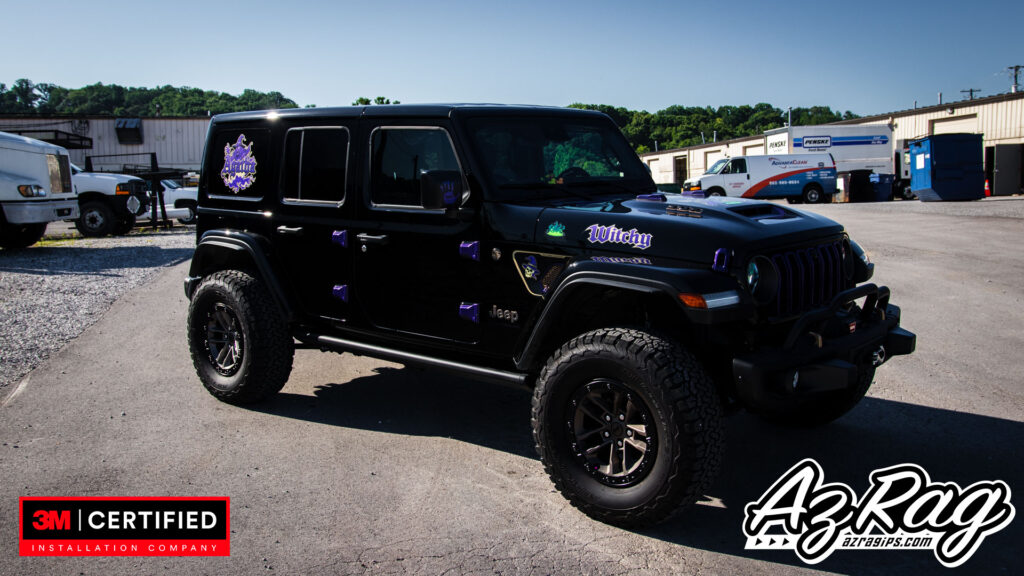 custom vinyl decals Jeep Wrangler Rubicon 392 witch themed graphics AZ Rag Knoxville