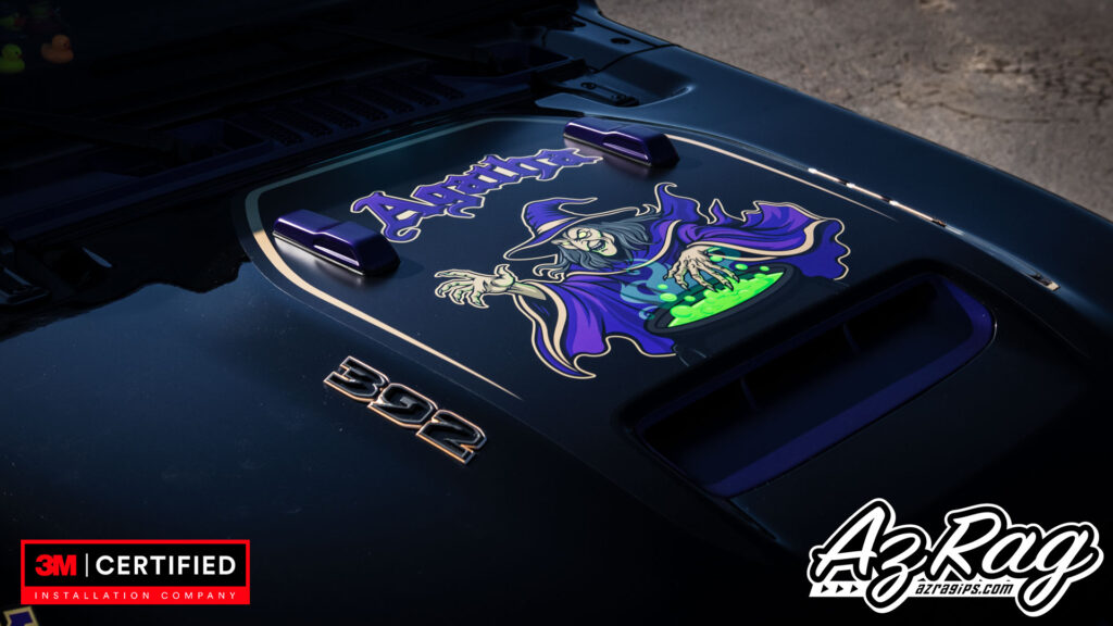 Agatha witch character hood graphic Jeep Wrangler Rubicon 392 custom decal Knoxville TN