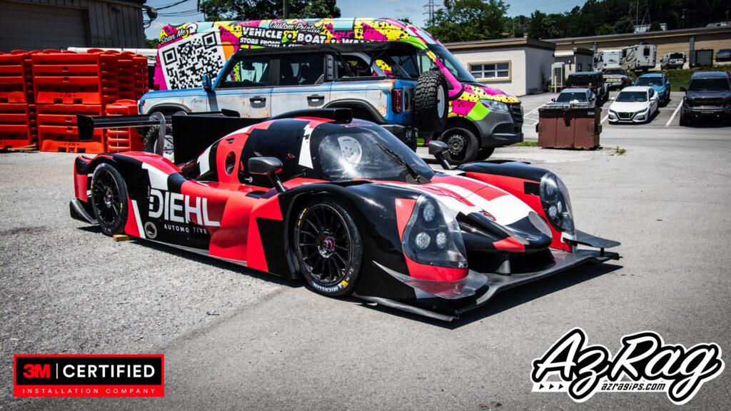 Diehl Automotive Liger LMP3 race car wrap red black Knoxville Tennessee