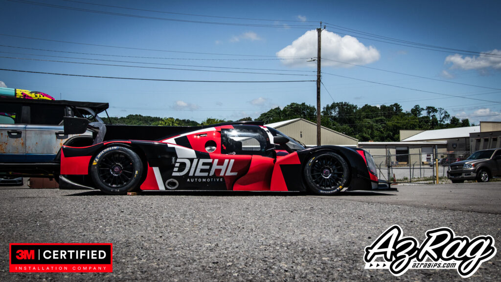 Diehl Automotive Liger LMP3 prototype race car wrap detail Knoxville TN