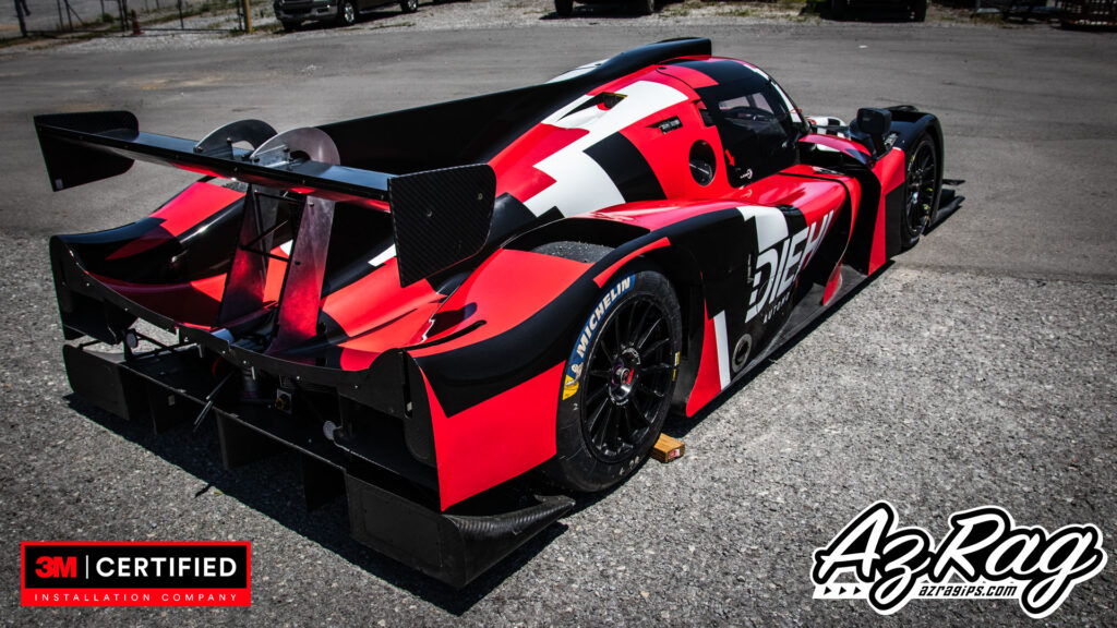 Diehl Liger LMP3 race car livery wrap red black white Knoxville Tennessee
