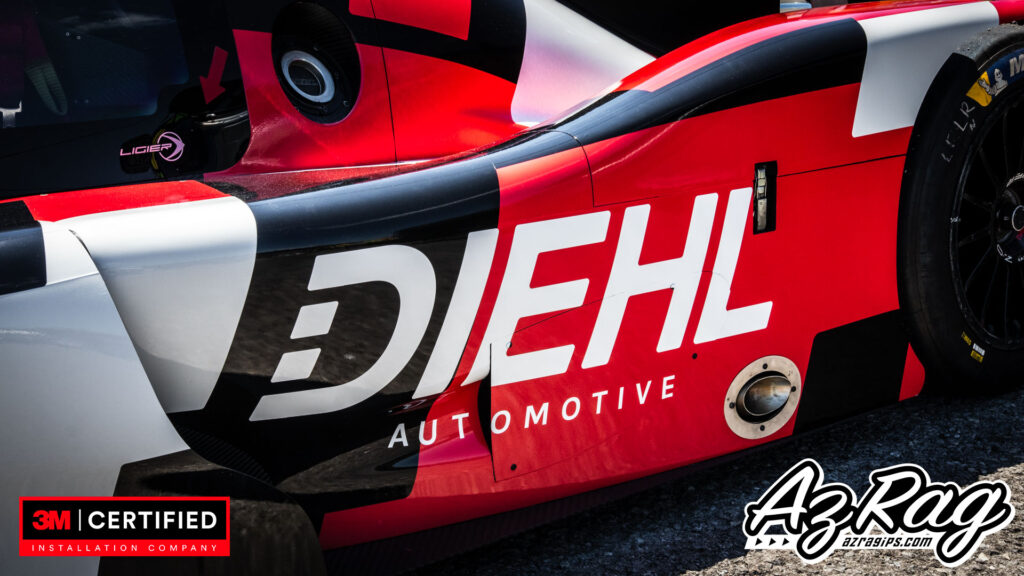 Diehl Automotive Liger LMP3 race car livery red black white Knoxville TN