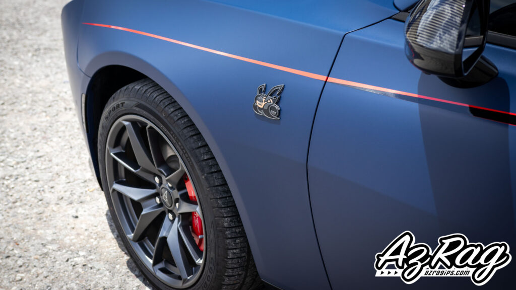 Dodge Charger Daytona EV matte indigo color change wrap Knoxville TN AZRagIPS