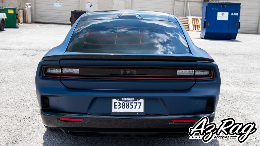 Dodge Charger Daytona EV matte indigo color change wrap Knoxville TN AZRagIPS