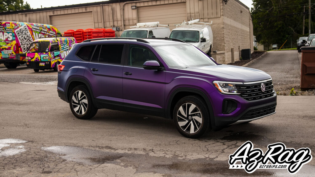 Volkswagen Atlas KPMF matte purple black iridescent color change wrap Knoxville TN AZRagIPS