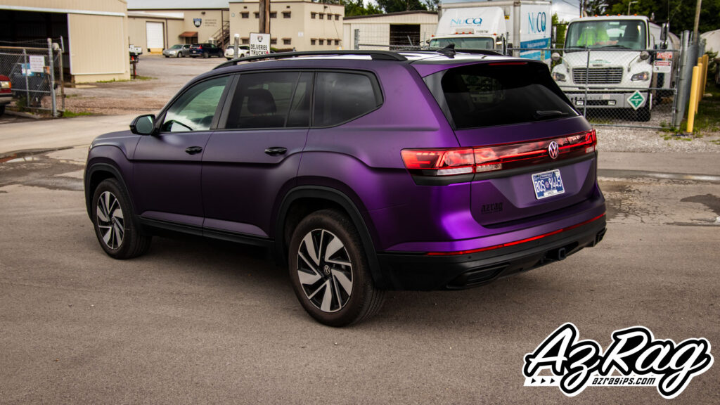 Volkswagen Atlas KPMF matte purple black iridescent color change wrap Knoxville TN AZRagIPS