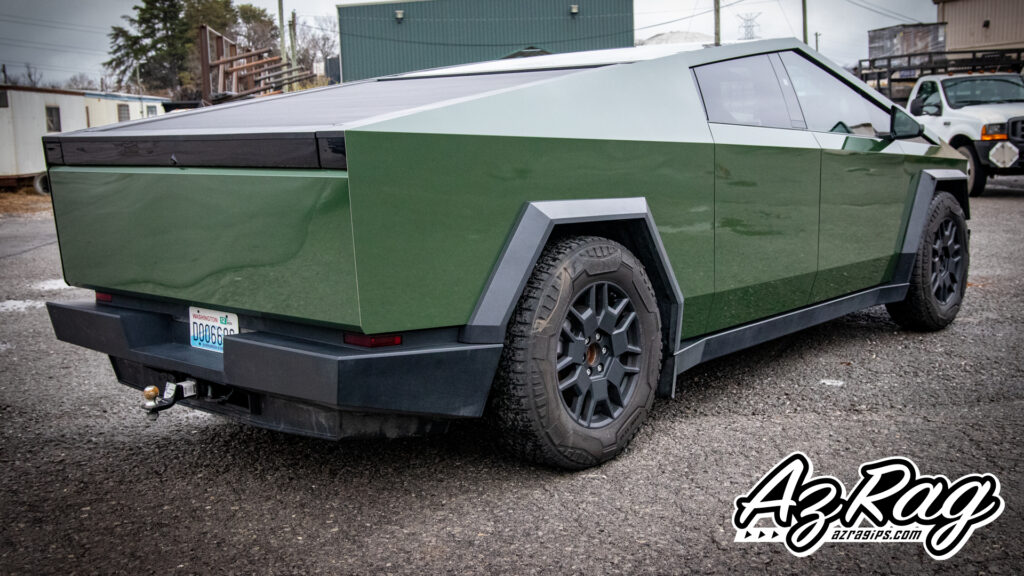 3M High Gloss Military Green Tesla Cybertruck color change wrap Knoxville TN