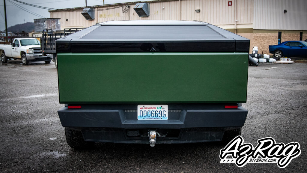 3M High Gloss Military Green Tesla Cybertruck color change wrap Knoxville TN