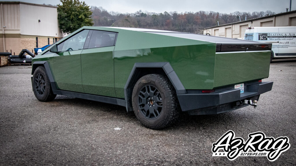 3M High Gloss Military Green Tesla Cybertruck color change wrap Knoxville TN