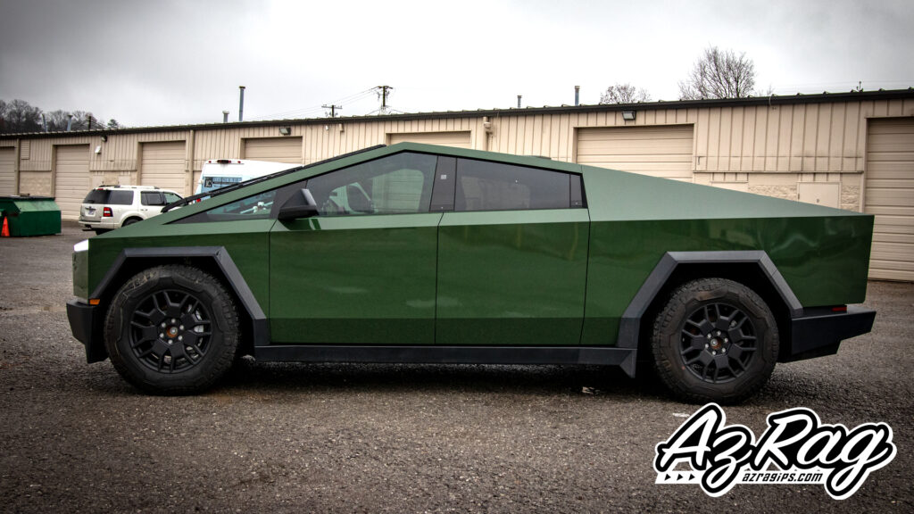 3M High Gloss Military Green Tesla Cybertruck color change wrap Knoxville TN