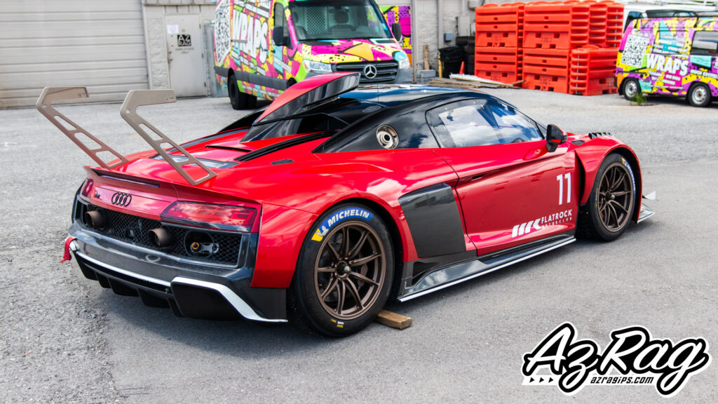 Audi R8 LMS GT2 race car wrap Oracal Luscious Lips red Knoxville TN