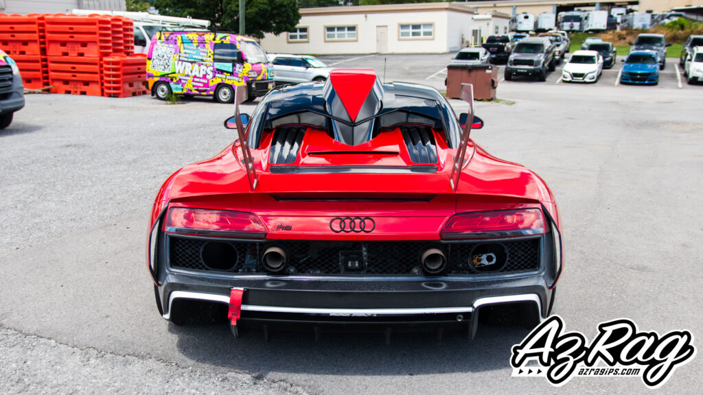 Audi R8 LMS GT2 race car wrap Oracal Luscious Lips red Knoxville TN