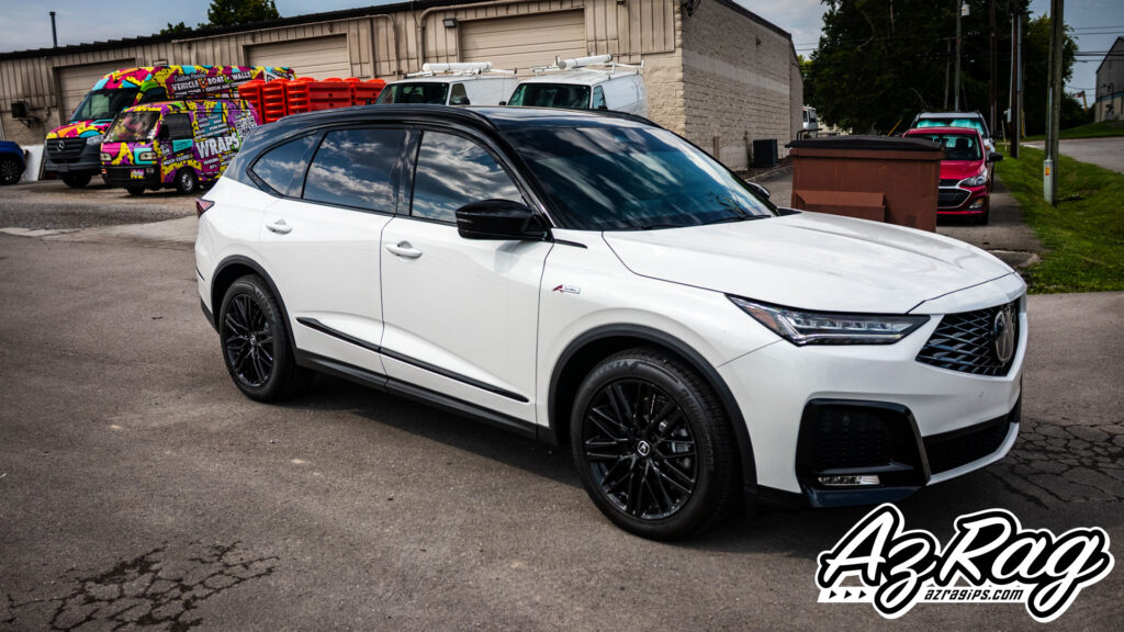 Acura MDX A-Spec tuxedo wrap gloss black roof pillars rockers Knoxville TN