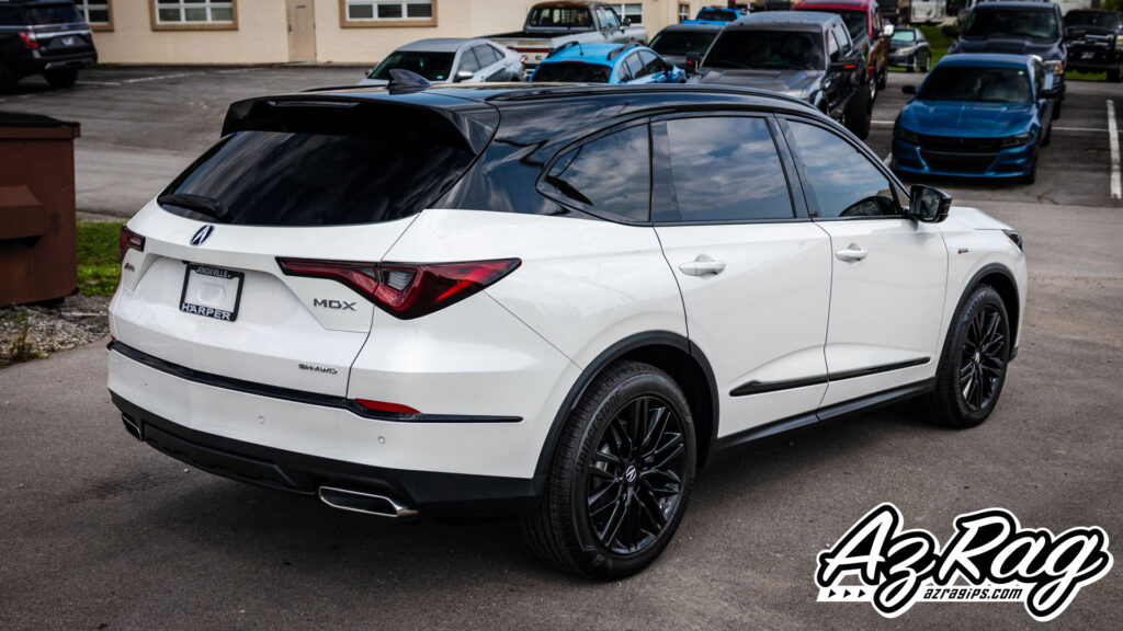Acura MDX A-Spec tuxedo wrap gloss black roof pillars rockers Knoxville TN