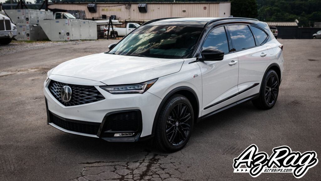 Acura MDX A-Spec tuxedo wrap gloss black roof pillars rockers Knoxville TN