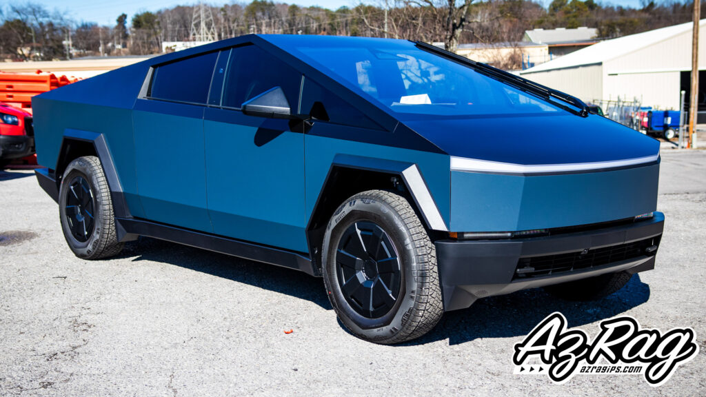 3M Satin Thunder Cloud Tesla Cybertruck gloss black tuxedo top color change wrap Knoxville TN