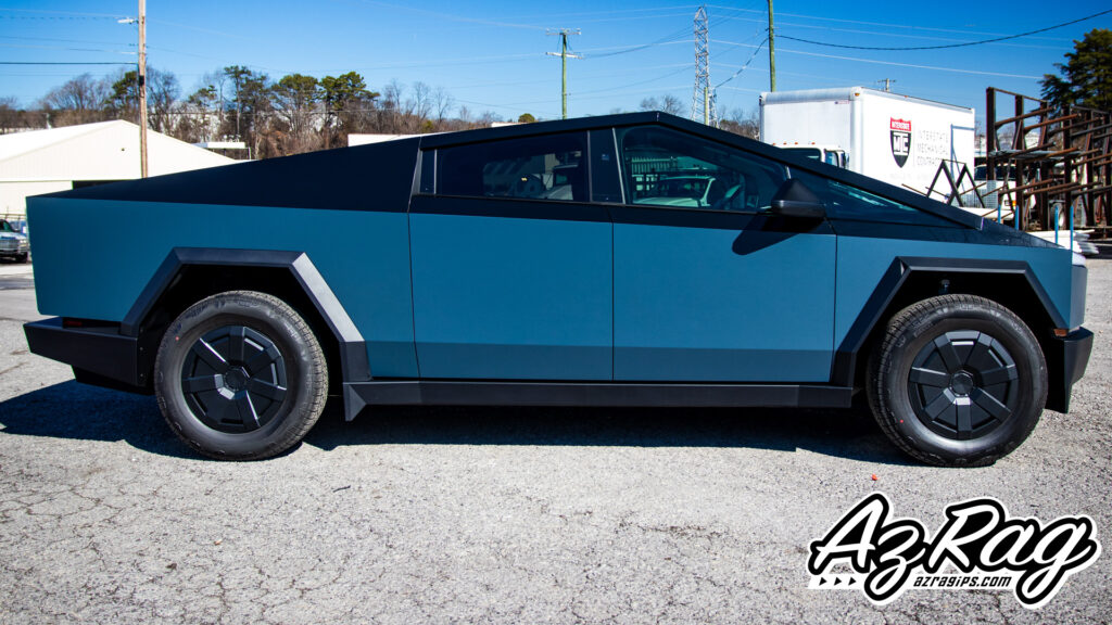 3M Satin Thunder Cloud Tesla Cybertruck gloss black tuxedo top color change wrap Knoxville TN