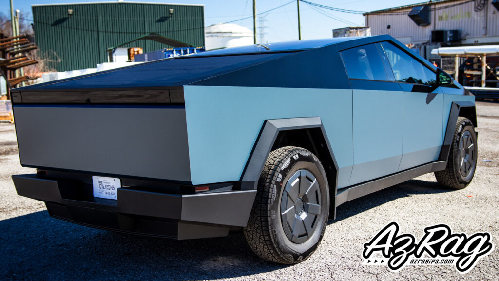 3M Satin Thunder Cloud Tesla Cybertruck gloss black tuxedo top color change wrap Knoxville TN