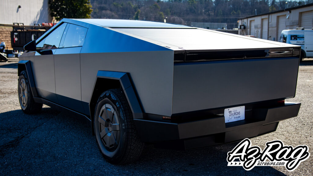 3M Satin Thunder Cloud Tesla Cybertruck gloss black tuxedo top color change wrap Knoxville TN