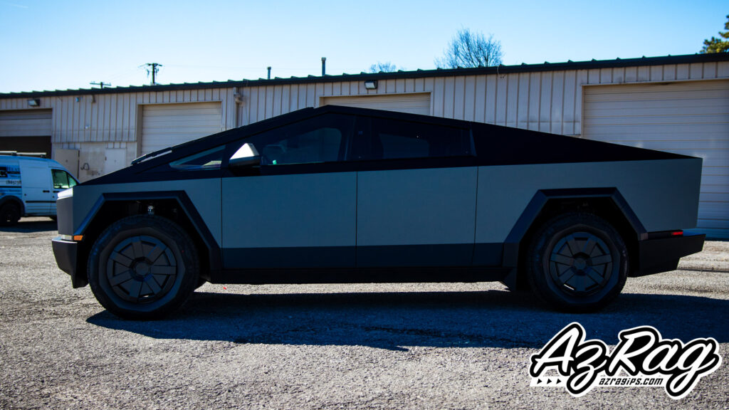 3M Satin Thunder Cloud Tesla Cybertruck gloss black tuxedo top color change wrap Knoxville TN