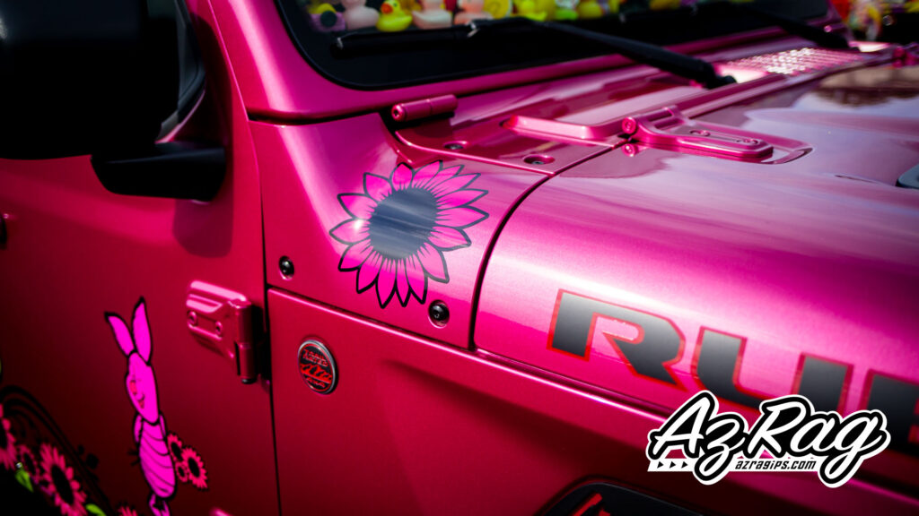 Piglet sunflower spot graphics Jeep Wrangler Rubicon Knoxville TN