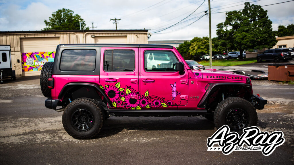 Piglet sunflower spot graphics Jeep Wrangler Rubicon Knoxville TN