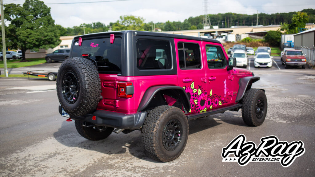 Piglet sunflower spot graphics Jeep Wrangler Rubicon Knoxville TN