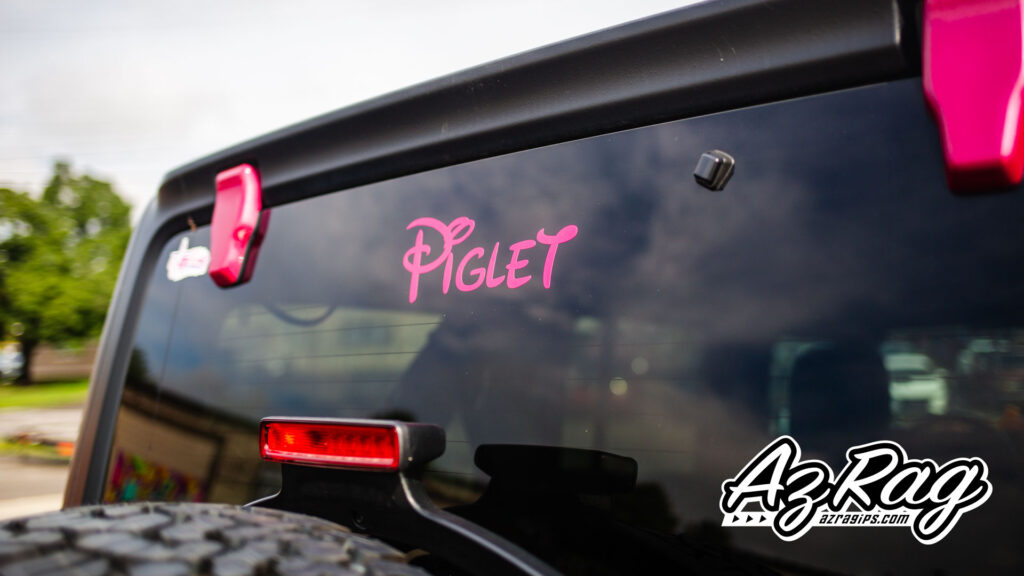 Piglet sunflower spot graphics Jeep Wrangler Rubicon Knoxville TN