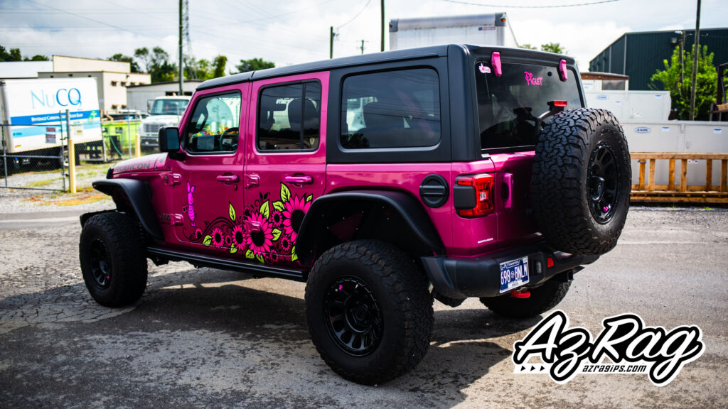 Piglet sunflower spot graphics Jeep Wrangler Rubicon Knoxville TN