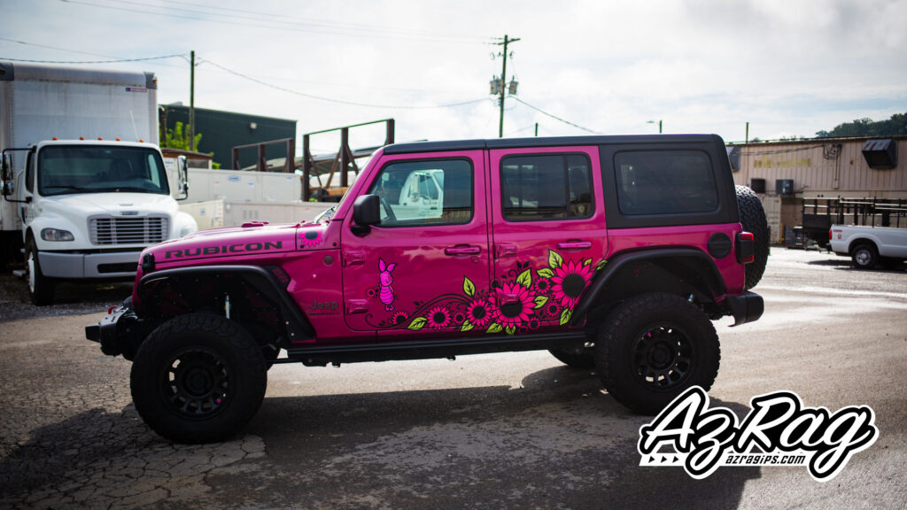 Piglet sunflower spot graphics Jeep Wrangler Rubicon Knoxville TN