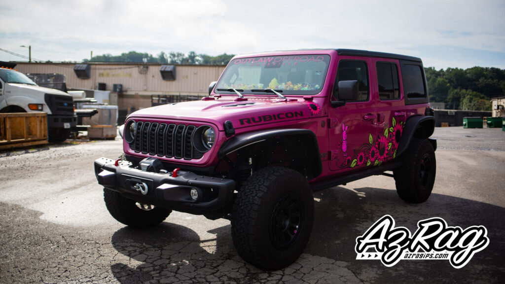 Piglet sunflower spot graphics Jeep Wrangler Rubicon Knoxville TN