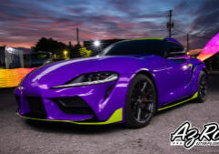 gloss plum explosion color change wrap Toyota Supra Knoxville TN